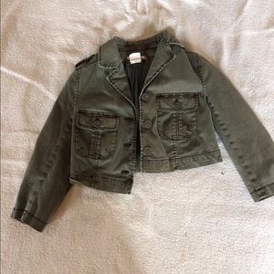 Army green cropped jacket
