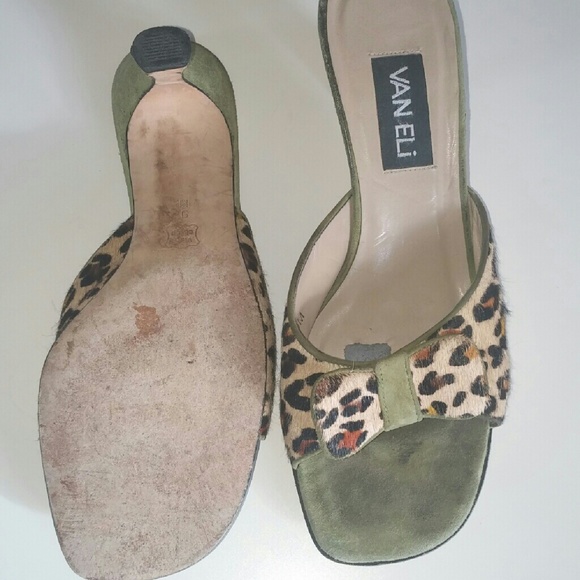 Leopard Print Suede Slide Sandals