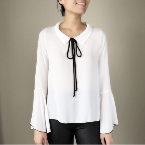 Ultra chic white blouse with collar. - Picture 4 of 4