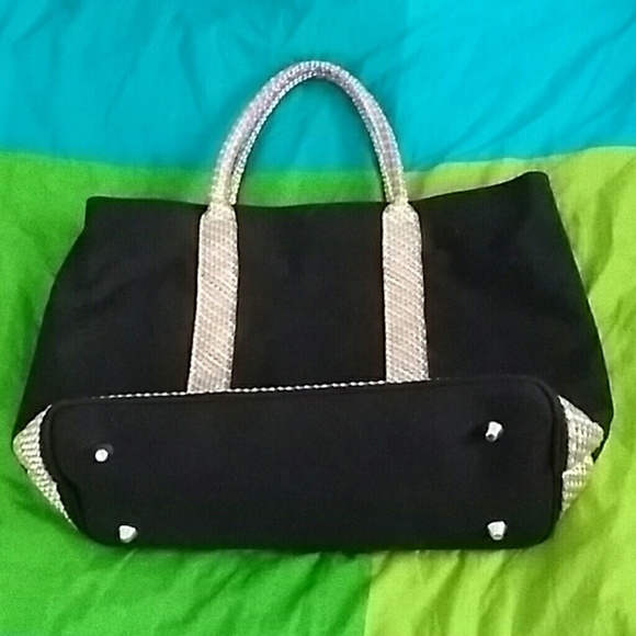 Woven handle three pocket file folio tote - Picture 2 of 4