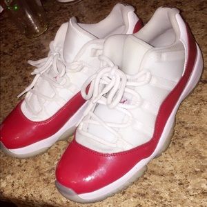 Red and white Jordan's
