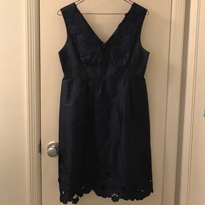 Blue Silk Cocktail Dress Size 8P