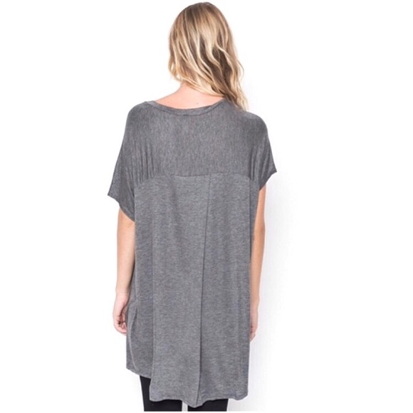 charcoal oversized tunic top - Picture 3 of 4