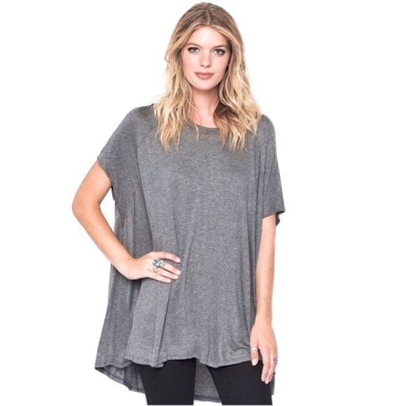 charcoal oversized tunic top - Picture 4 of 4