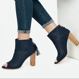 Navy Open Toe Boot