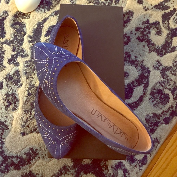 Blue Studded Detail Flats