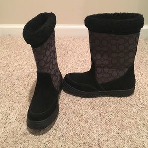 coach winter boots with fur interior