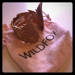 Rose gold wing cuff bracelet