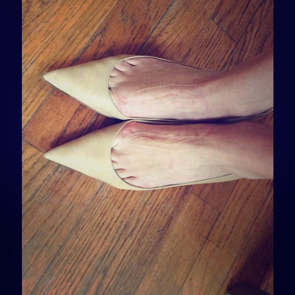 Jimmy Choo Nude Kitten Heels Fits like a Size 8 US