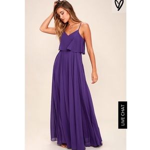 NWT Lulus Purple Love Runs High Maxi Dress - XS