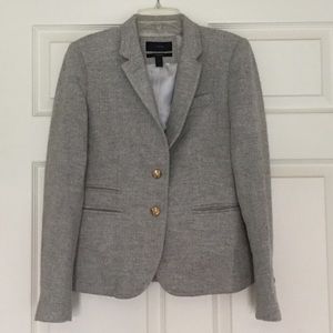 J Crew Grey Herringbone 'Schoolboy' Blazer