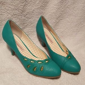 BAIT Green Vintage Rockabilly Heels Size 7.5