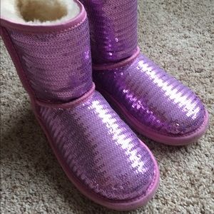 Pink sequined kids Uggs