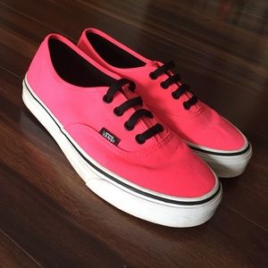 Hot pink vans with black laces!