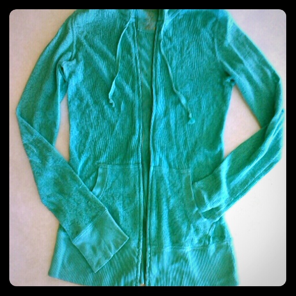 Maurice's Small Light Bluegreen  textured hoodie - Picture 1 of 3
