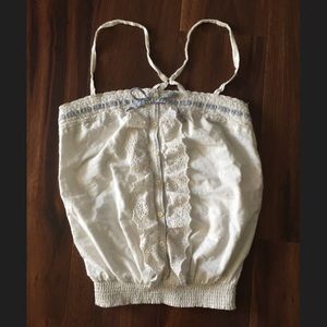 White hollister tank, with blue bow