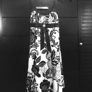 Formal black and white dress