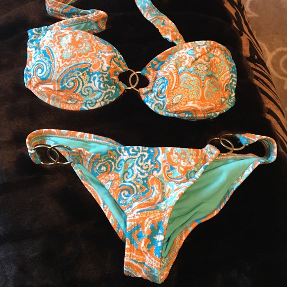 Orange and Blue bikini