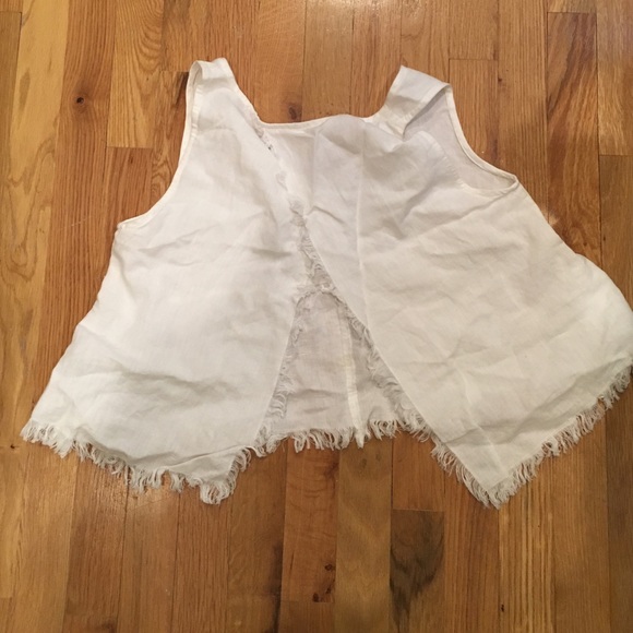 Pookie & Sebastian white linen crop top - Picture 2 of 4