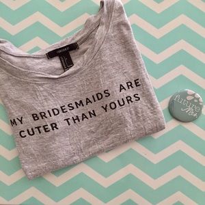 Heather grey crop tee for the bride to be