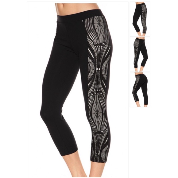 Solow Black & Nude Side Lace Legging