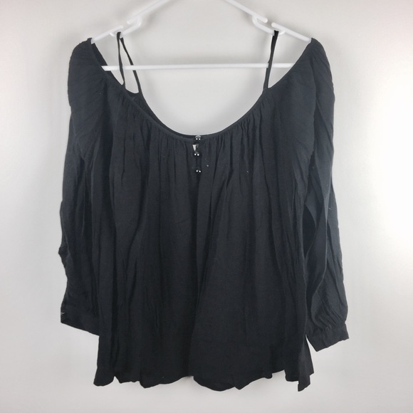 Black off the shoulder top