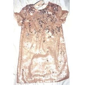 Rose gold sequin t-shirt party dress!