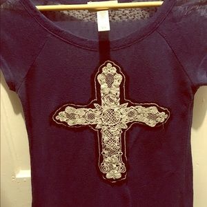 Short Sleeve Cross Top with Long Sleeve Cardigan