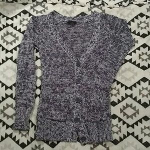 Rue 21 Purple and Grey Cardigan-Sweater