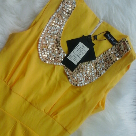 Yellow High/Low Dress - Picture 2 of 4