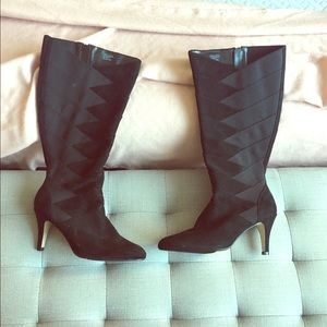 Black suede boots