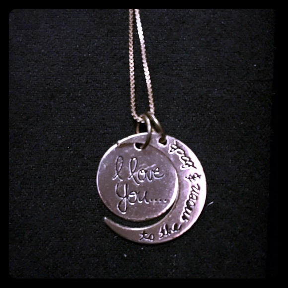 Silver 'I love you to the moon and back' Necklace