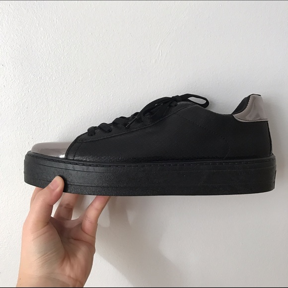 River Island Metallic and Black Sneakers - Picture 1 of 4