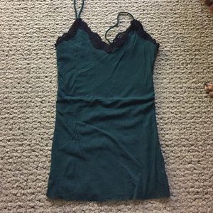 Green and black lace camisole