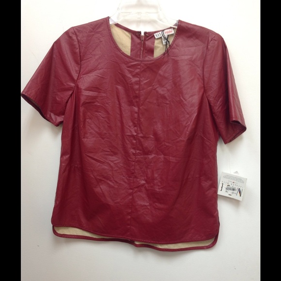 ❌SOLD❌❤️❤️Red Faux Leather Shirt❤️❤️