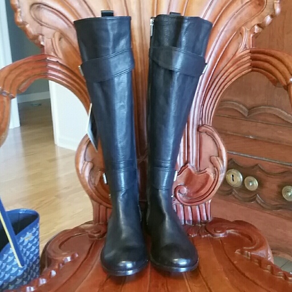 Frye Anna gore tall black knee high boots 6.5 NEW - Picture 4 of 5
