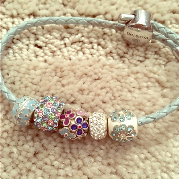 Persona blue bracelet and charms