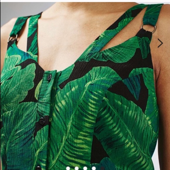TopShop Palm Print Crop Top - Picture 3 of 4
