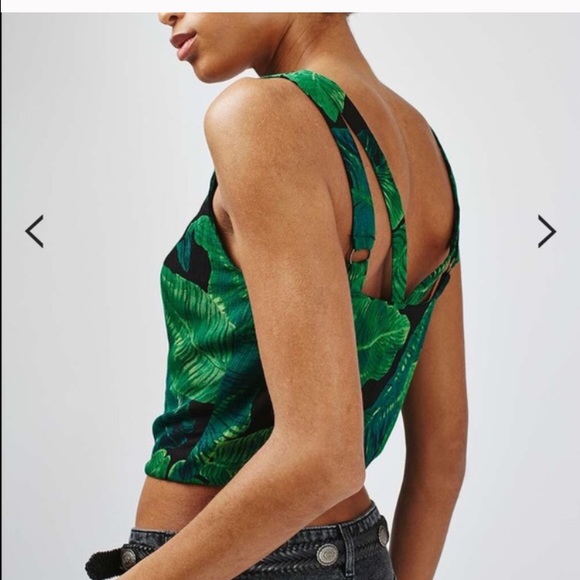 TopShop Palm Print Crop Top - Picture 4 of 4