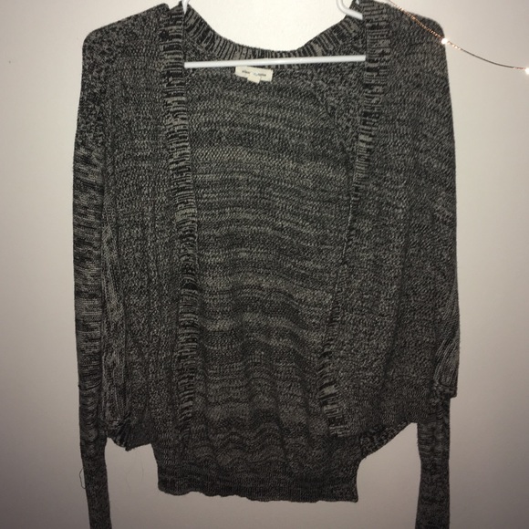 White, gray and black cardigan