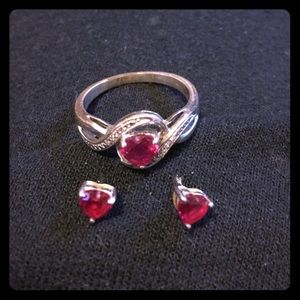 🎄12 Days🎄 Heart Ring and Earring Set❤️💞🙈