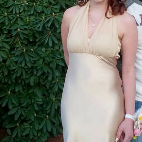 Gold Prom Dress size 4 - Picture 4 of 4