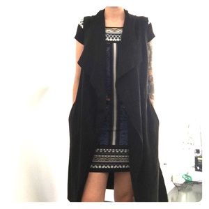 Zara faux suede drape vest