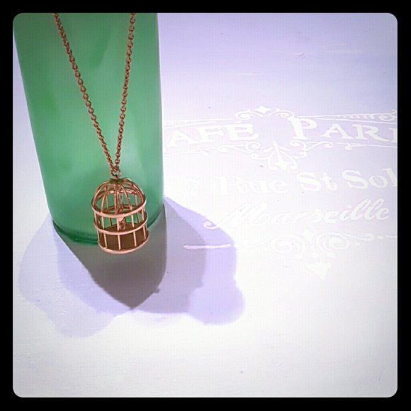 Gold kate spade Caged Bird necklace
