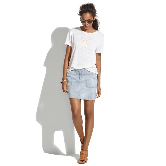Madewell Walker Mini Skirt In Railroad Stripe 0