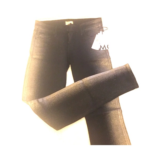 MOTHER Jeans NWT Black with Gold Glitter