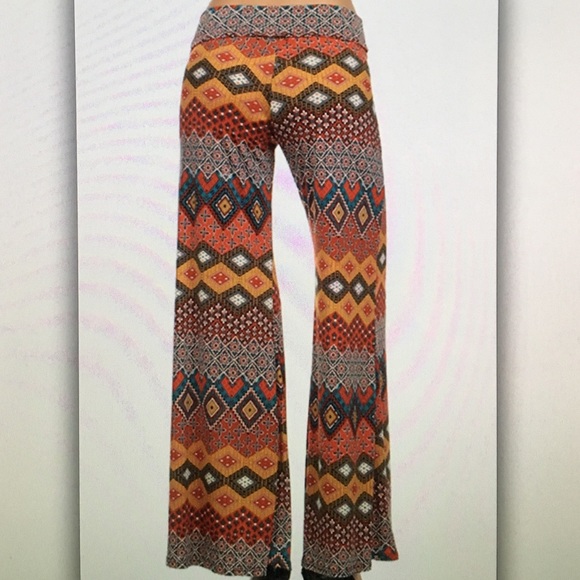 📱Orange boho📱wide leg lounge pants - Picture 2 of 3