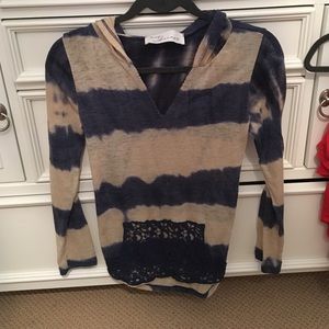 Vintage Havana Knit Top With Hood