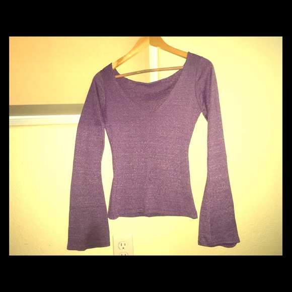 Micheal Stars Purple Bell Sleeved Top