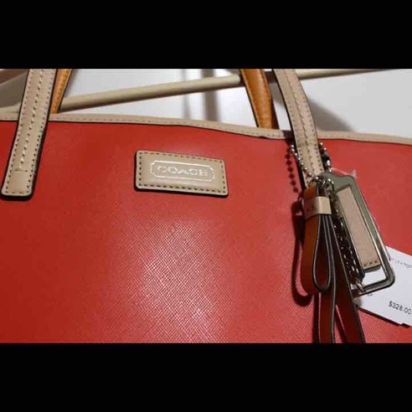 Price Lowered: Coach orange leather bag